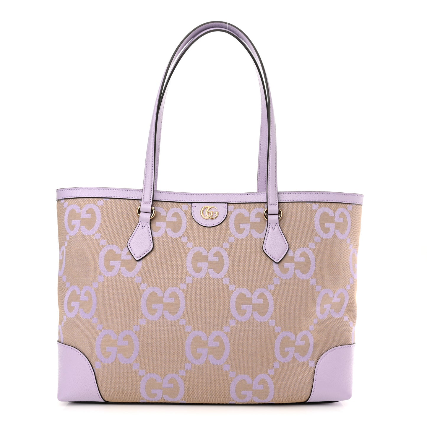 Monogram Jumbo GG Textured Dollar Calfskin Medium Ophidia Shopping Tote Beige Lapis
