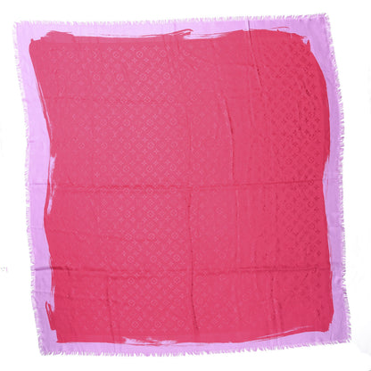 Louis Vuitton Silk Wool Monogram Arty Shawl Pivoine 1 of 2