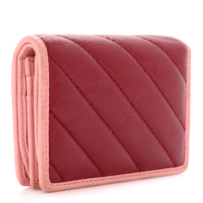 Gucci Azalea Calfskin Enamel Matelasse Diagonal Torchon GG Marmont Card Case New Cherry Red Wild Rose 3 of 10
