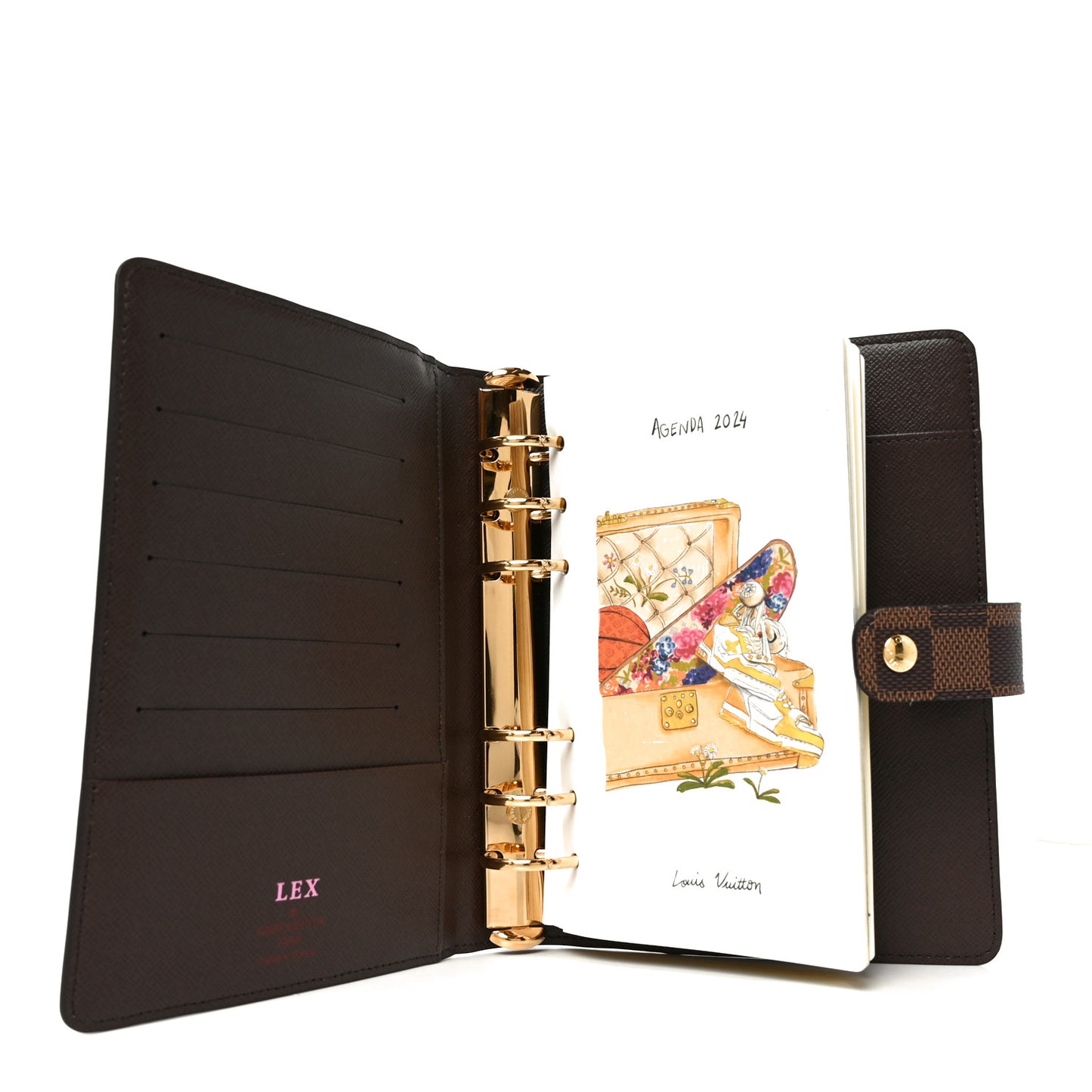 Damier Ebene Medium Ring Agenda Cover