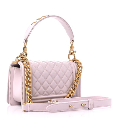 Chanel Calfskin Small Boy Logo Top Handle Flap Lilac 3 of 12