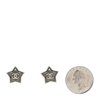 Chanel Resin Metal CC Star Earrings Silver 2 of 4