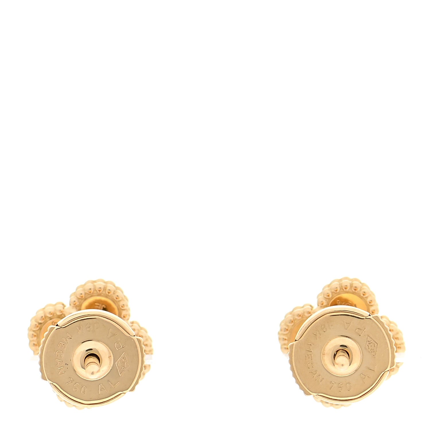 Van Cleef & Arpels 18K Yellow Gold Mother of Pearl Sweet Alhambra Earrings 3 of 6