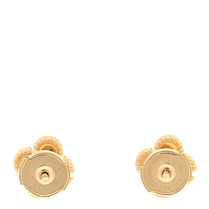 Van Cleef & Arpels 18K Yellow Gold Mother of Pearl Sweet Alhambra Earrings 3 of 6