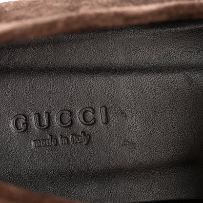 Gucci Suede Womens Horsebit Lug Sole Loafers 38.5 Dark Brown 8 of 10
