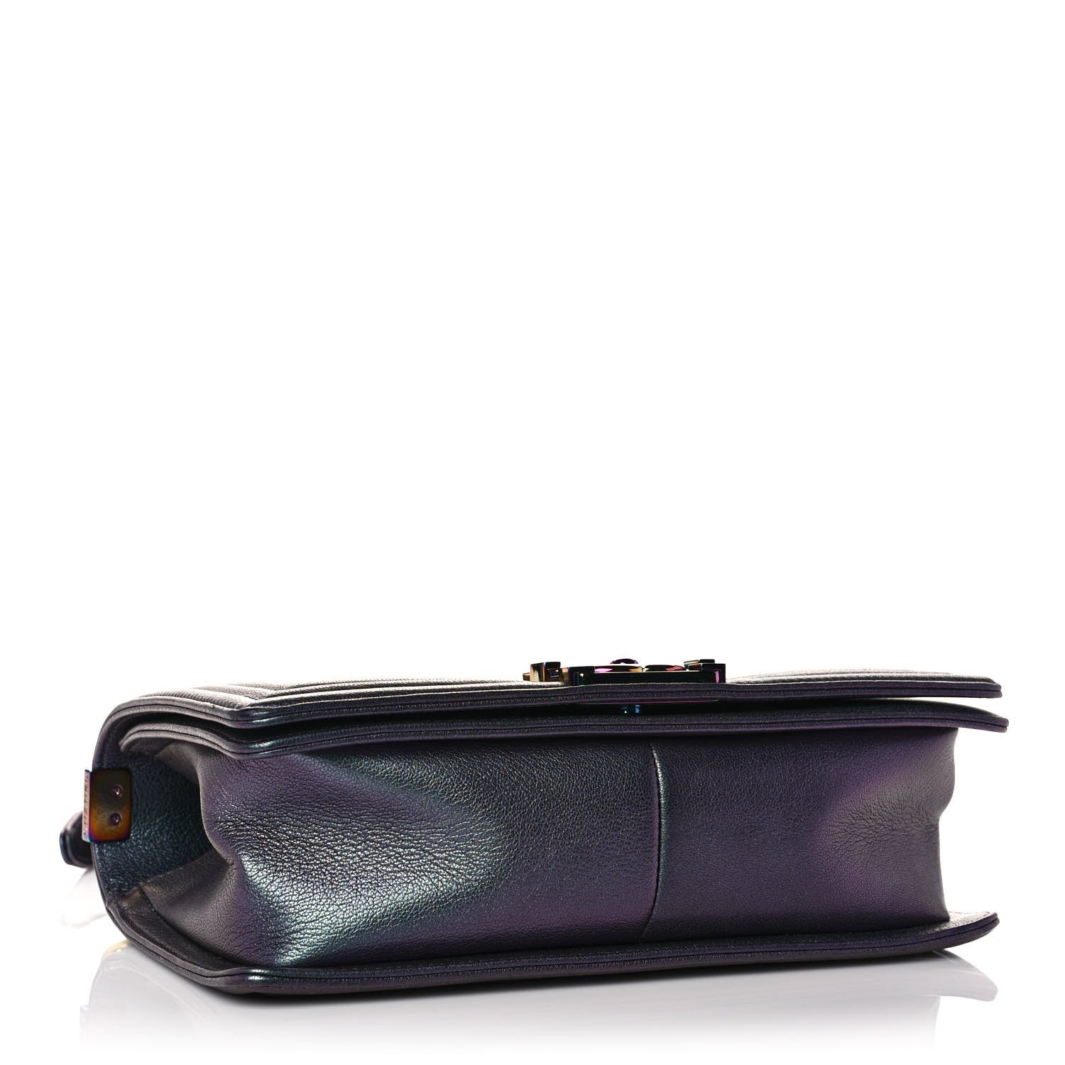 Chanel Iridescent Goatskin Quilted Medium Boy Flap Purple 4 of 12