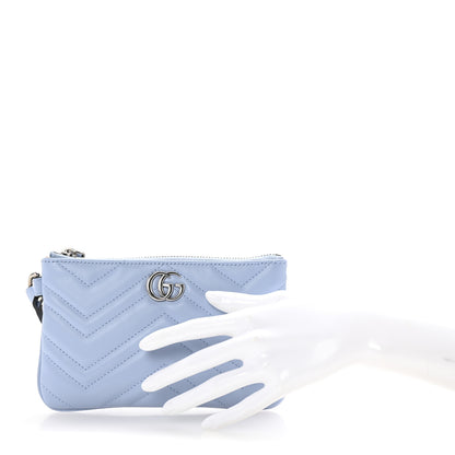 Gucci Calfskin Matelasse GG Marmont Wrist Wallet Porcelain Light Blue 2 of 8