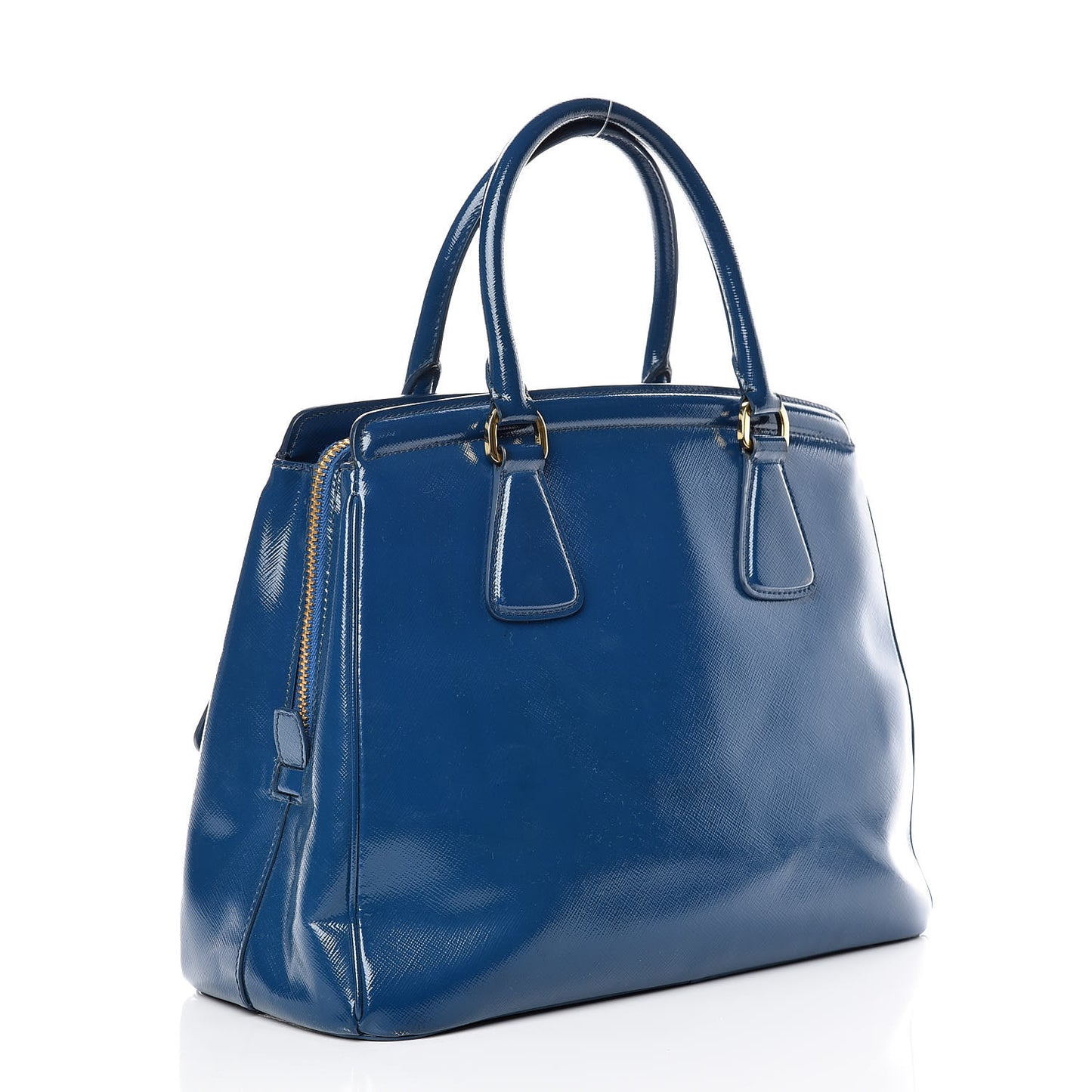 Saffiano Vernice Shopping Tote Azzurro
