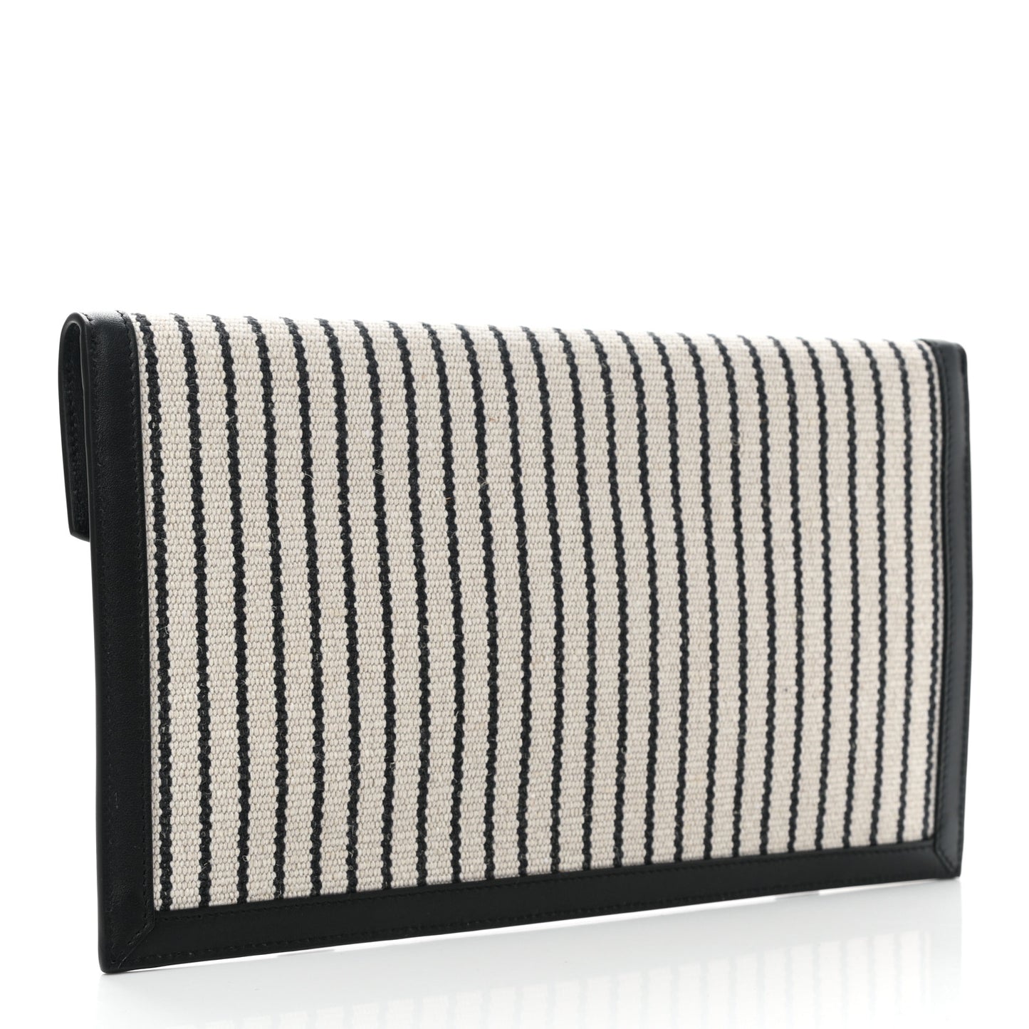 Canvas Striped Uptown Pouch Beige Black