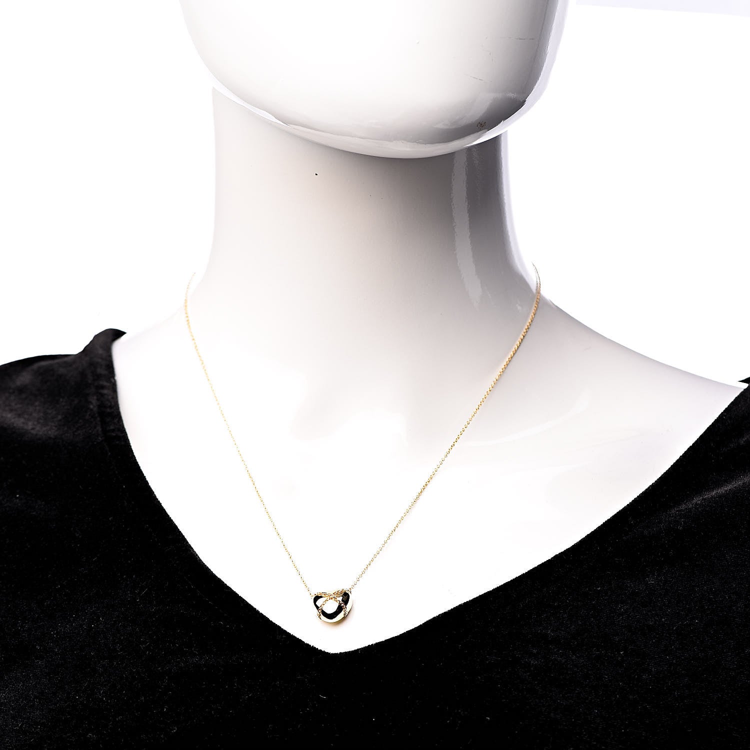 Tiffany 18K Yellow Gold Crossover Heart Pendant Necklace 2 of 7