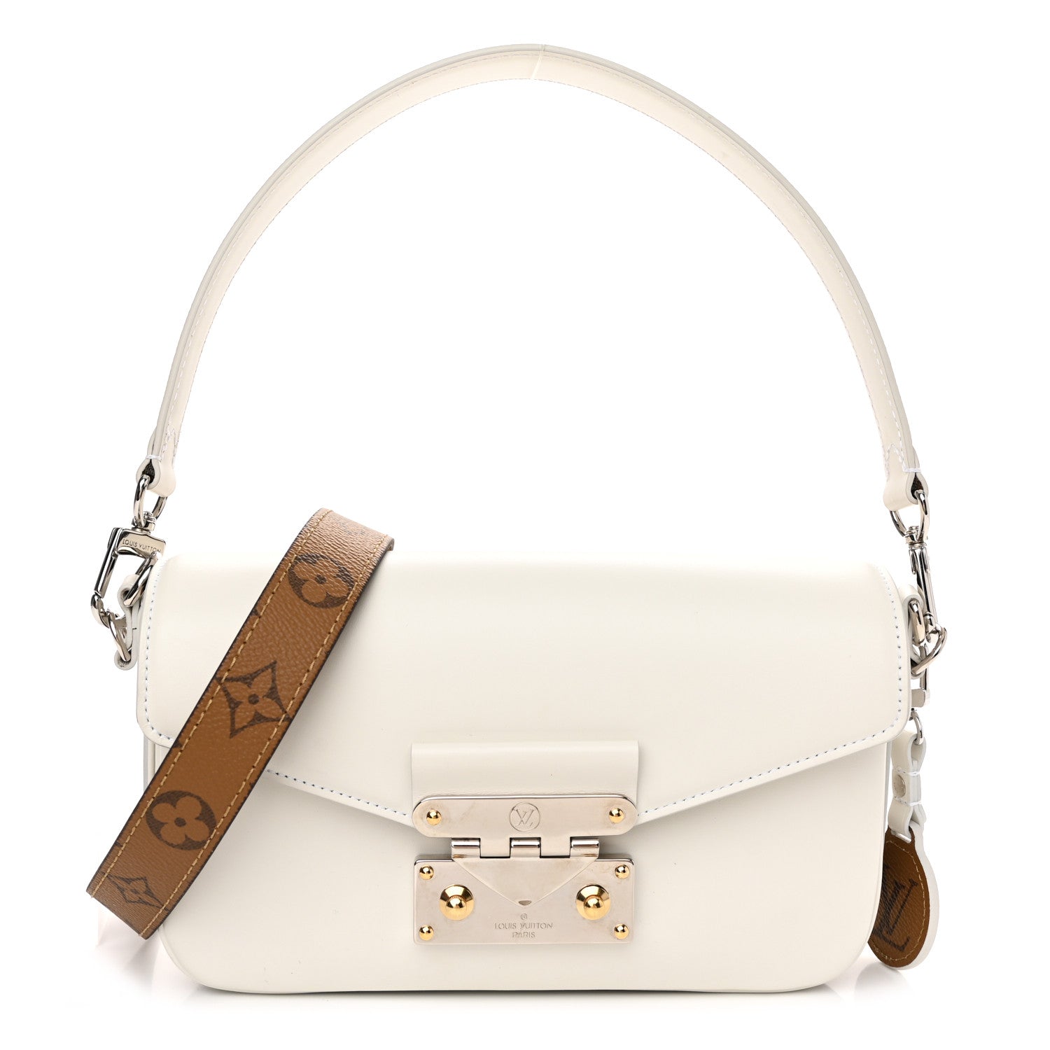 Louis Vuitton Calfskin Reverse Monogram Swing White 1 of 10
