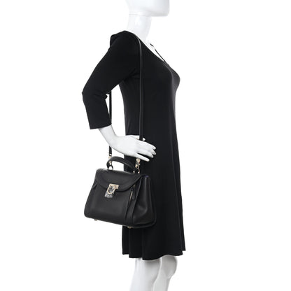 Salvatore Ferragamo Calfskin Sofia Rainbow Top Handle Bag Black 2 of 12