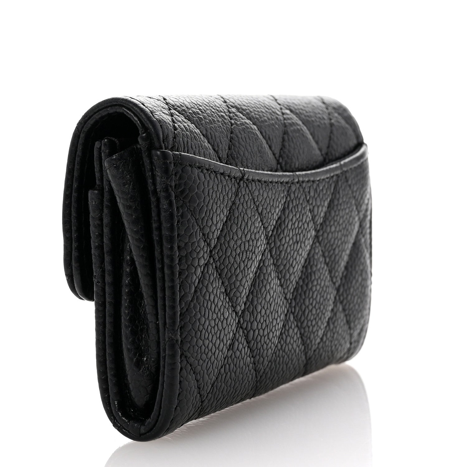 Chanel Caviar Quilted Flap Card Holder Wallet Black 3 of 8