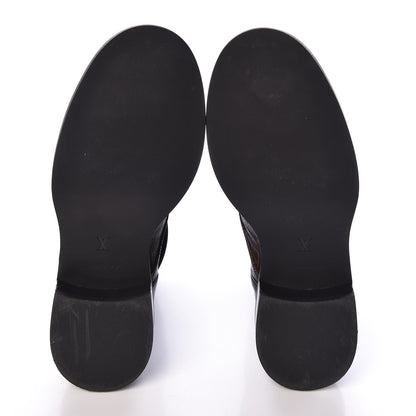 Louis Vuitton Calfskin Monogram Wonderland Flat Ranger Boots 38 Black 6 of 9