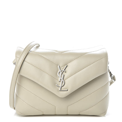 Saint Laurent Calfskin Y Quilted Monogram Toy Loulou Crossbody Bag Ivory 1 of 9