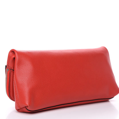 Alexander McQueen Grainy Calfskin Padlock Skull Clutch Red 3 of 9