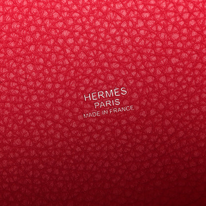 Hermes Taurillon Clemence Swift Eclat Picotin Lock 18 PM Framboise Rouge Sellier 6 of 13