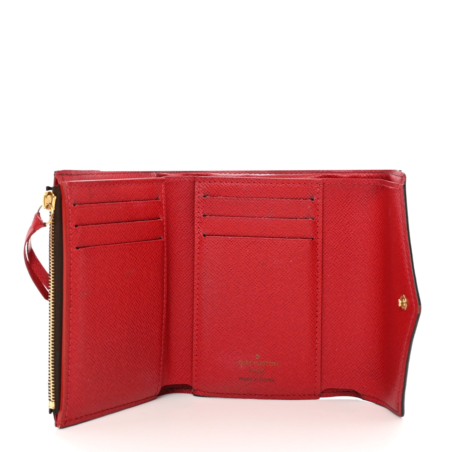 Louis Vuitton Damier Ebene Victorine Wallet Red 5 of 10