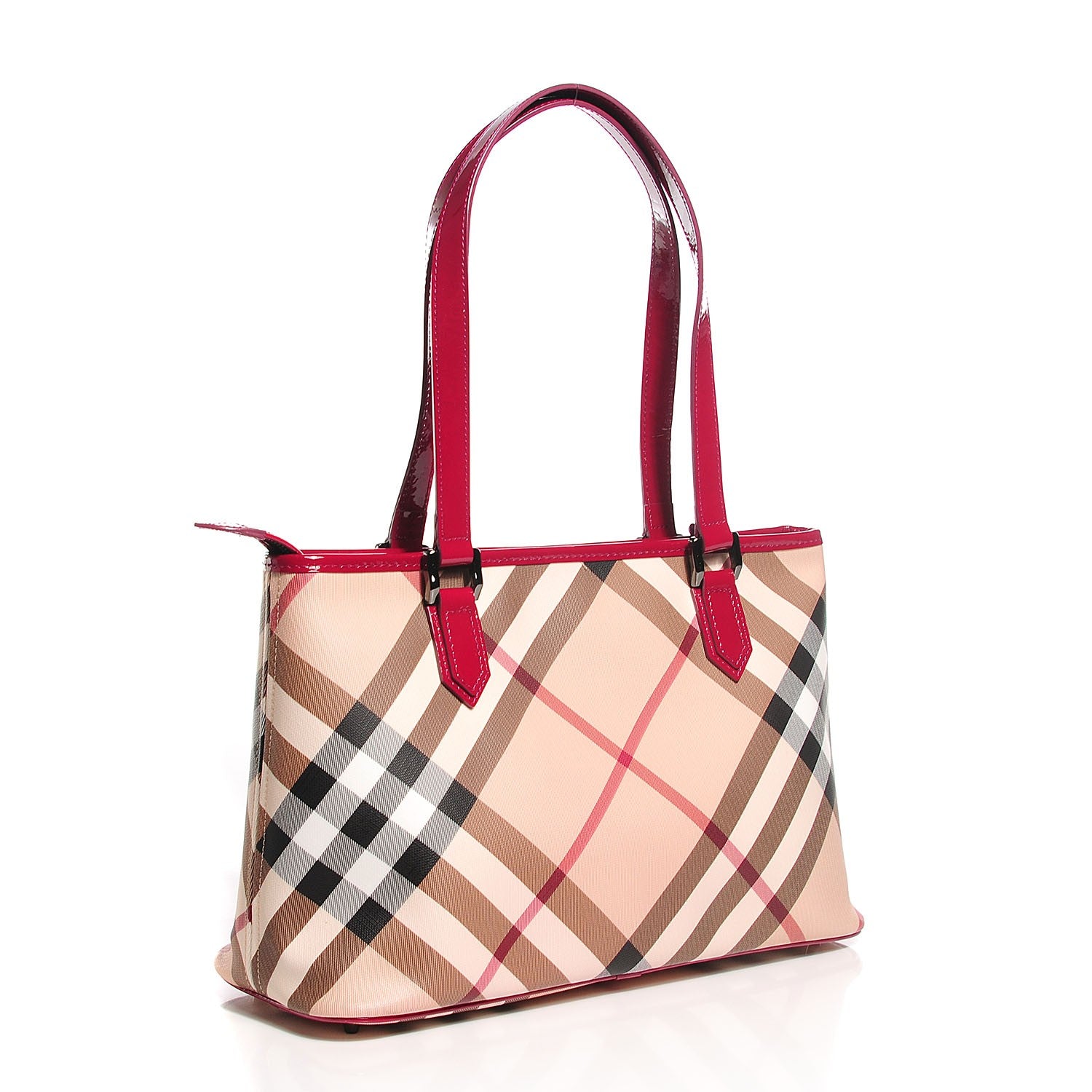 Burberry Supernova Check Small Nickie Tote Berry 3 of 10