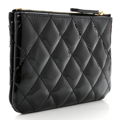 Chanel Patent Quilted Small Cosmetic Case Black 3 of 8