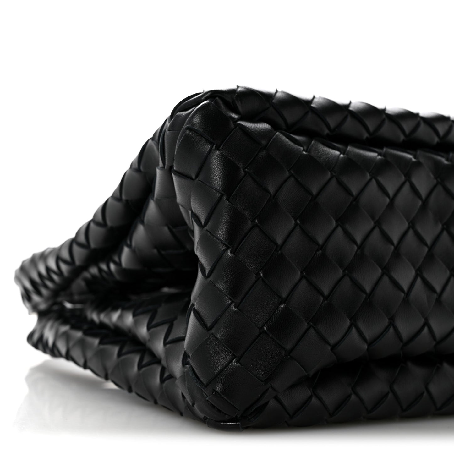 Nappa Intrecciato Small Campana Shoulder Bag Black