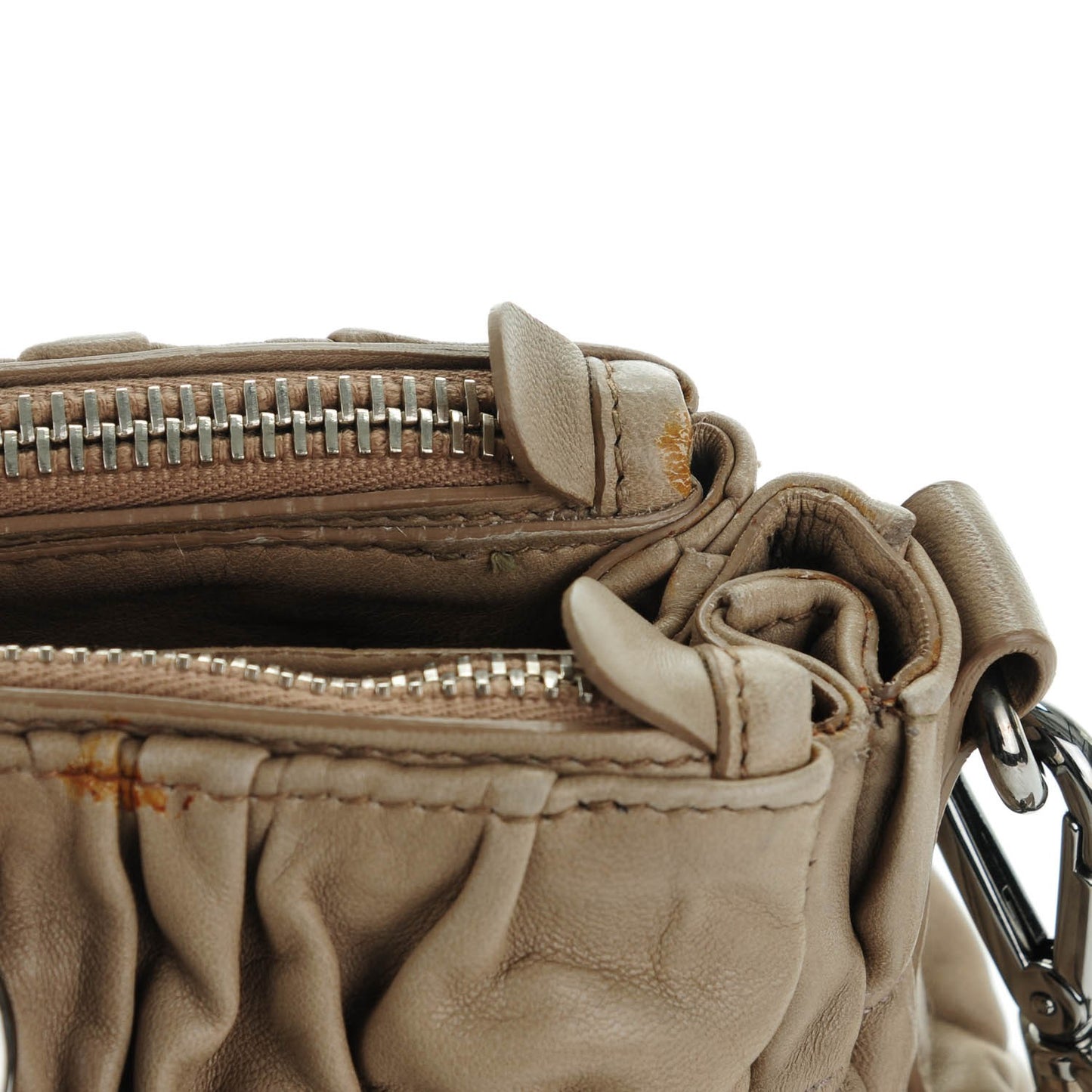 Nappa Gaufre Double Zip Tote Argilla