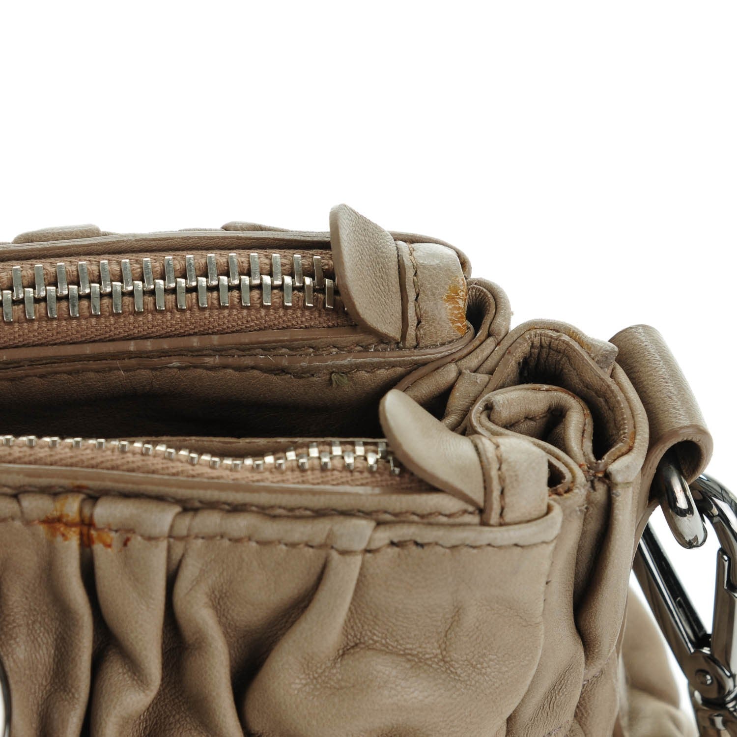 Prada Nappa Gaufre Double Zip Tote Argilla 12 of 15