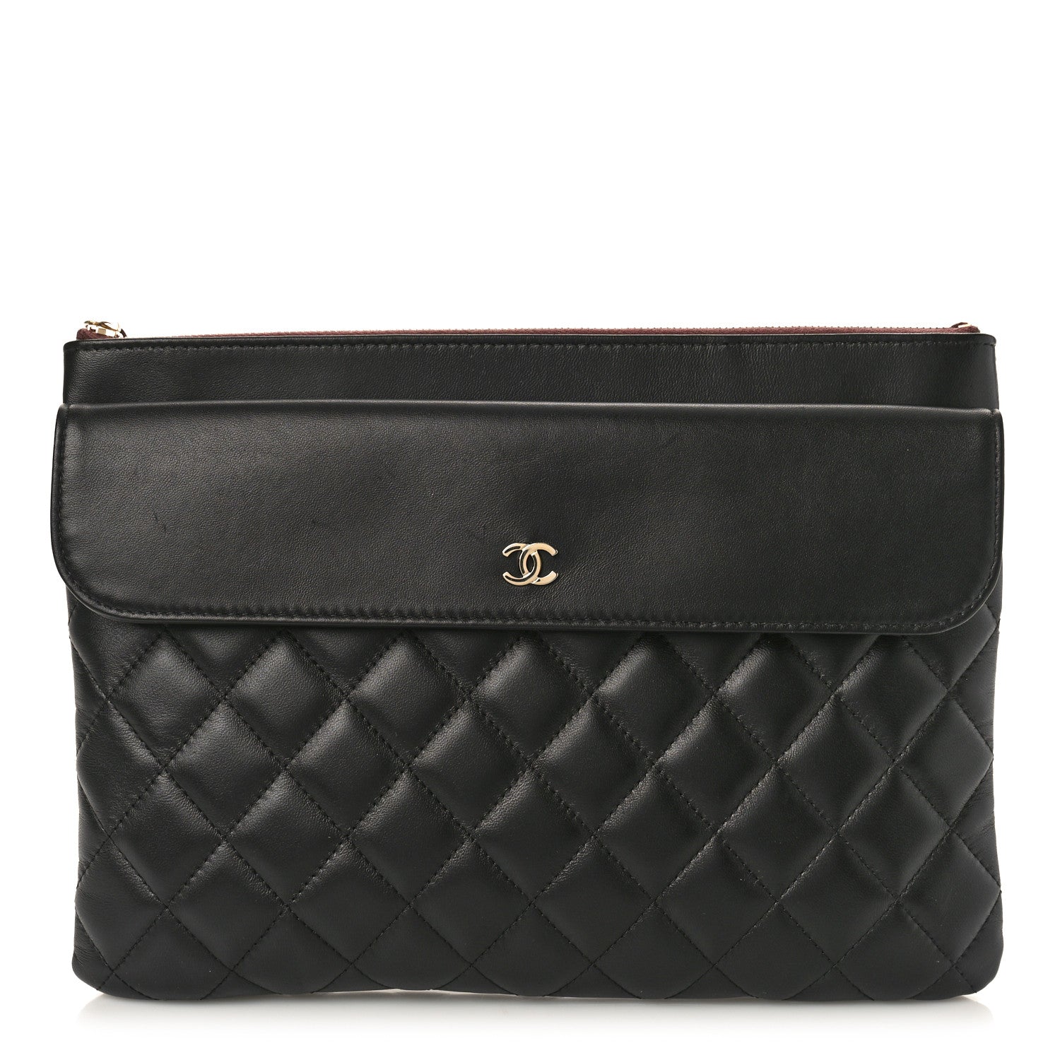 Chanel Lambskin Quilted Medium Flap Cosmetic Case Black 1 of 9