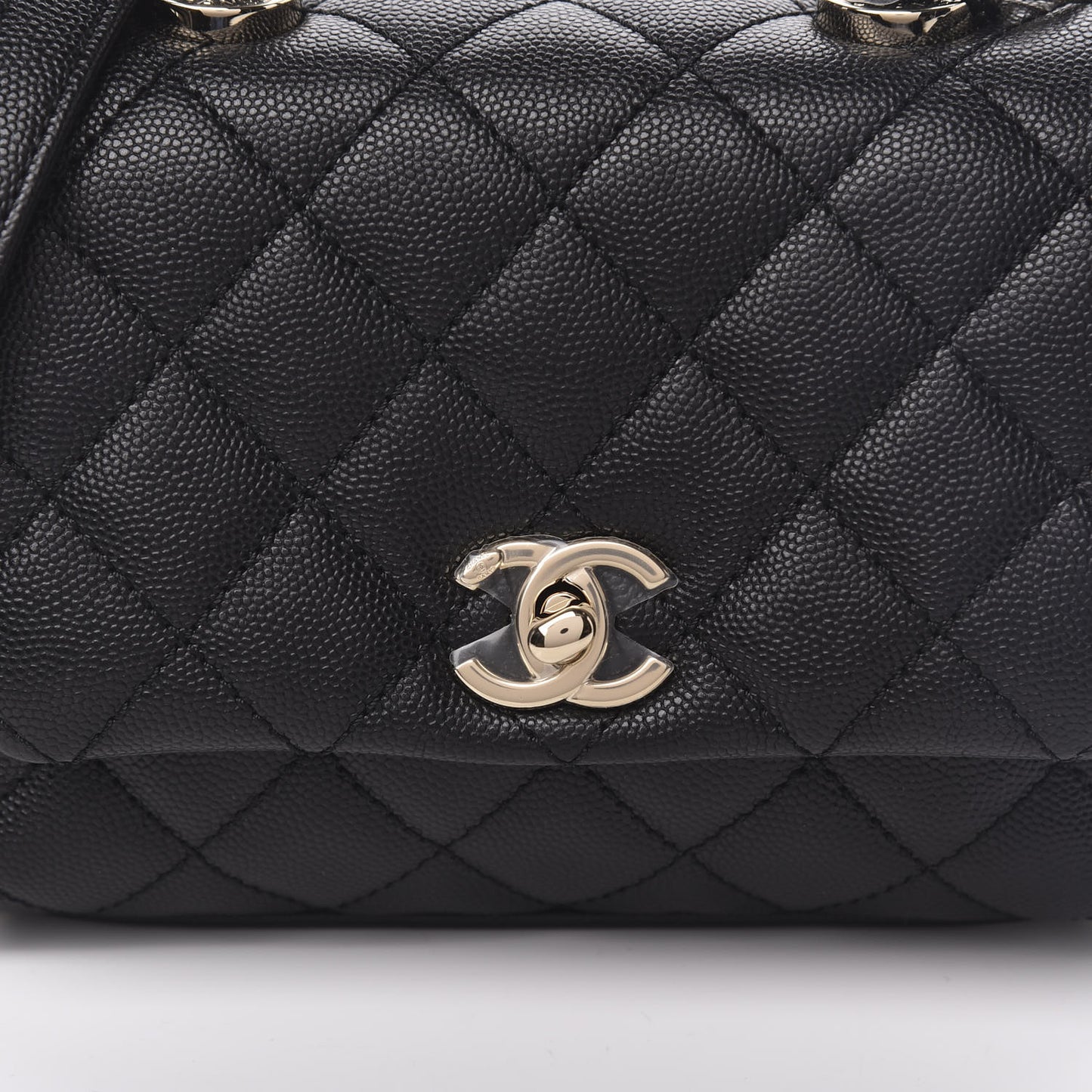 Caviar Quilted Extra Mini Coco Handle Flap Black