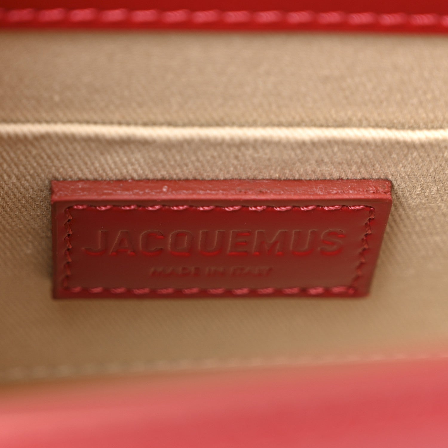 Jacquemus Glazed Calfskin Le Chiquito Boucle Moyen Red 6 of 9