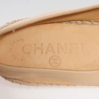 Chanel Lambskin CC Espadrilles 41 Beige Black 7 of 7