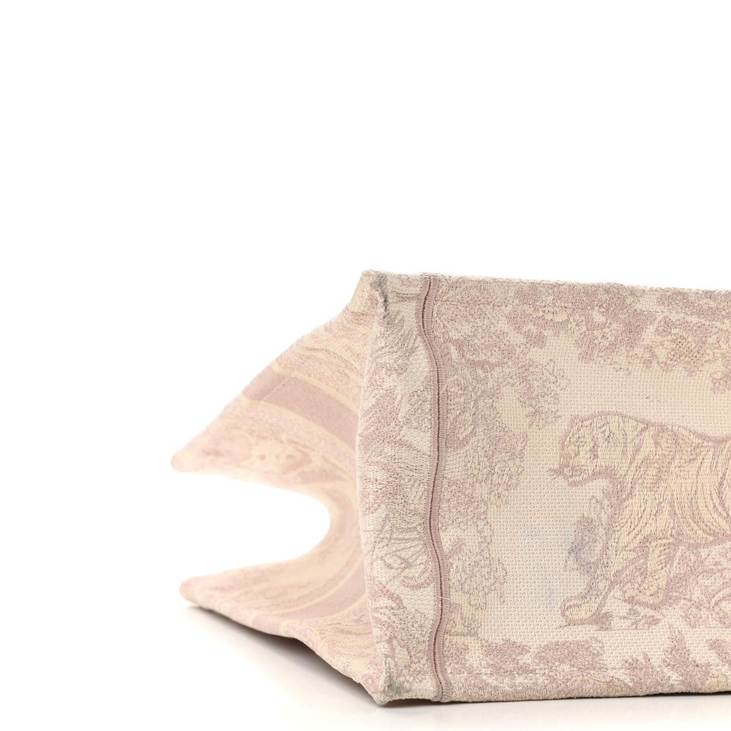 Canvas Toile De Jouy Embroidered Medium Book Tote Pink