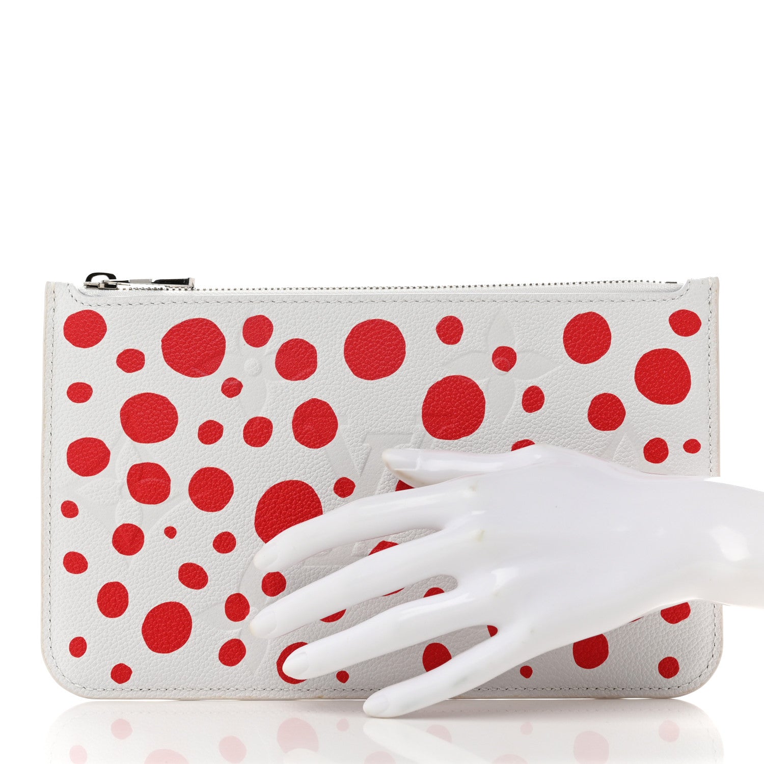 Louis Vuitton LV X YK Empreinte Infinity Dots Neverfull MM Pochette Rouge White 2 of 6