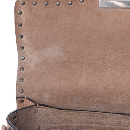 Valentino Garavani Pebbled Calfskin Medium Rockstud Rolling Flap Saddle Bag Soft Noisette 14 of 14