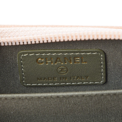 Chanel Caviar Quilted Boy Zip Around Coin Purse Wallet Beige 6 of 9