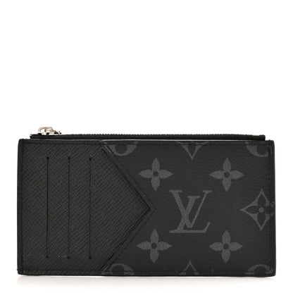 Louis Vuitton Monogram Eclipse Taiga Coin Card Holder 1 of 10