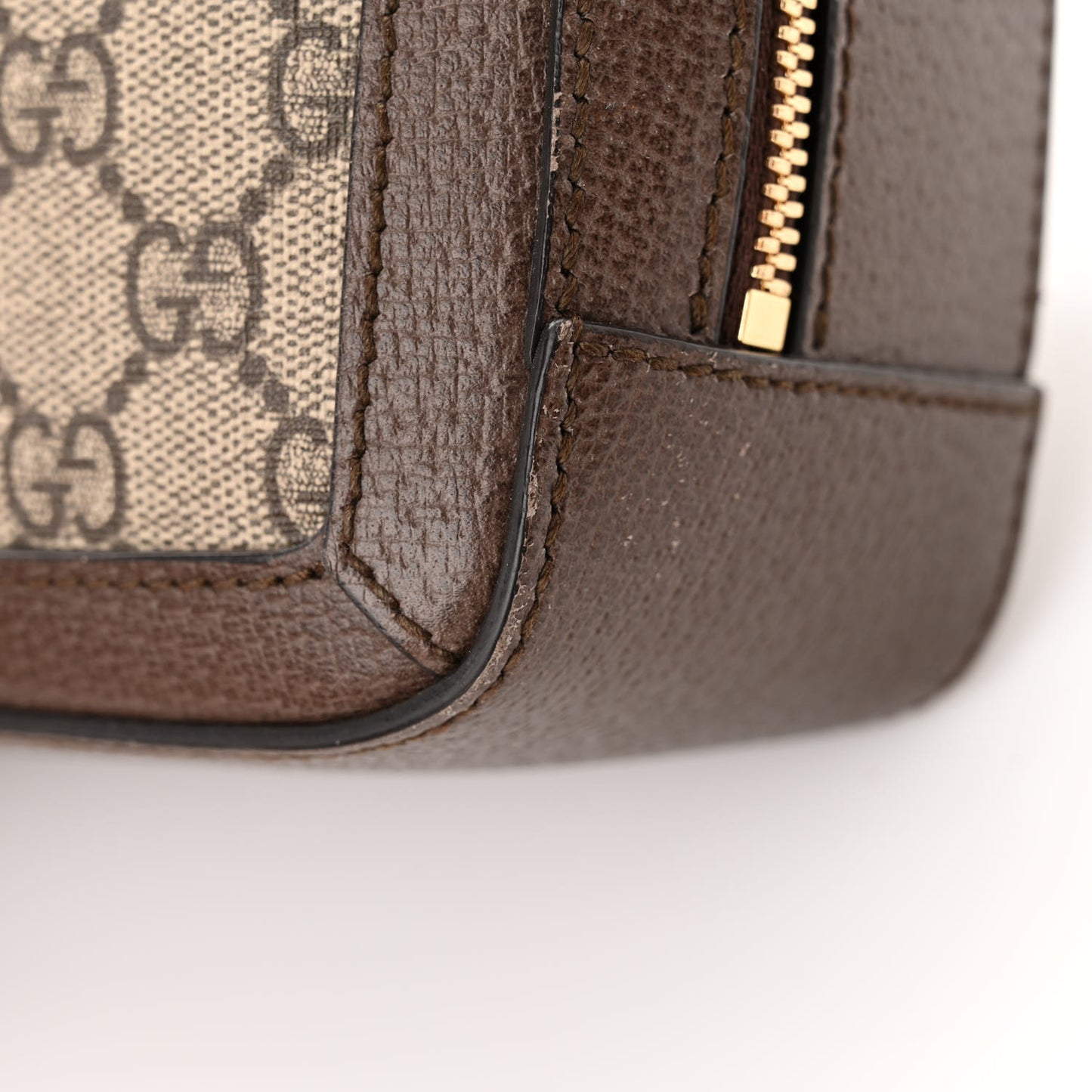 GG Supreme Monogram Web Small Ophidia Top Handle Shoulder Bag Brown