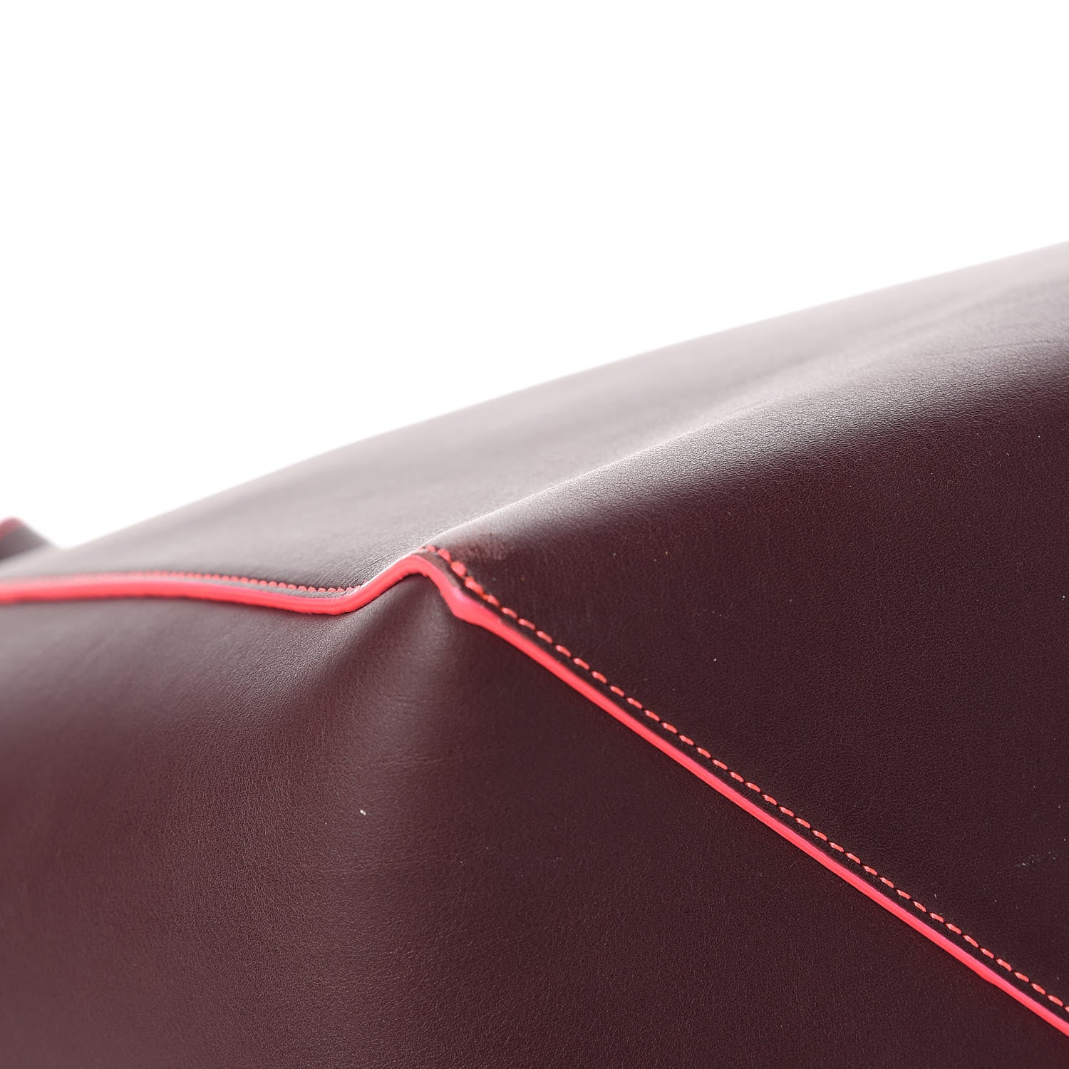 Celine Smooth Calfskin Small Tassel Cabas Phantom Burgundy Pink 9 of 14