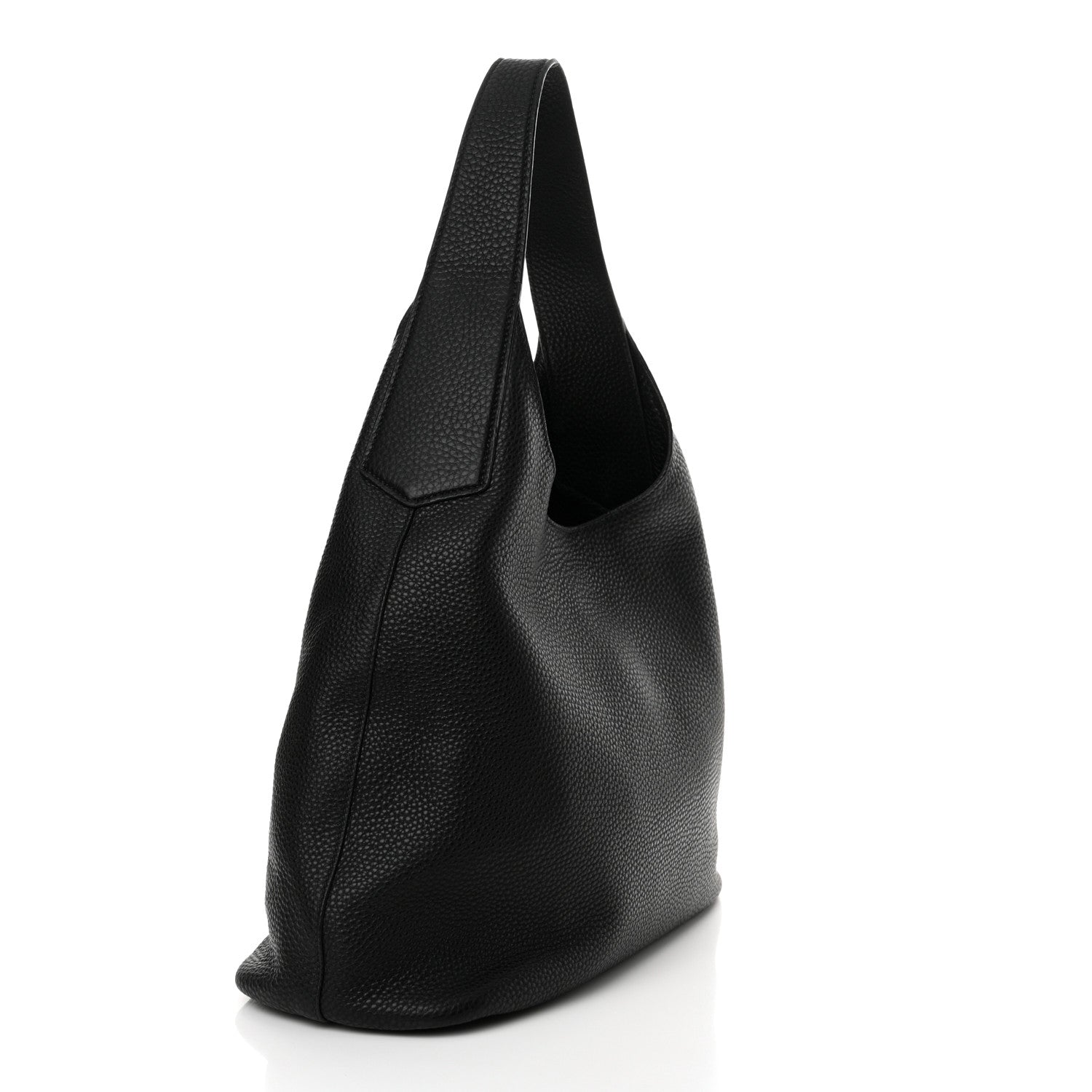Prada Vitello Daino Embossed Logo Hobo Black 3 of 10