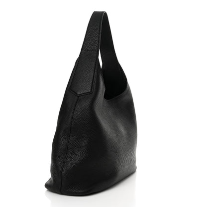 Prada Vitello Daino Embossed Logo Hobo Black 3 of 10