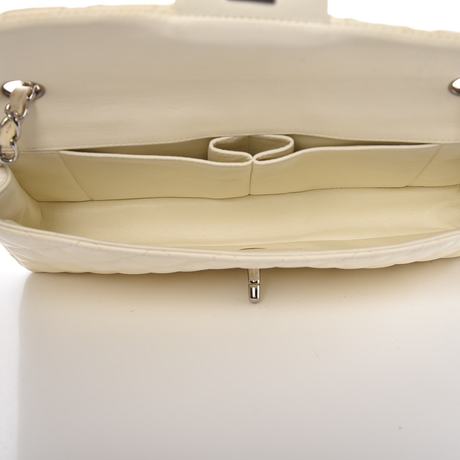 Chanel Lambskin Quilted East West Flap White 5 of 12