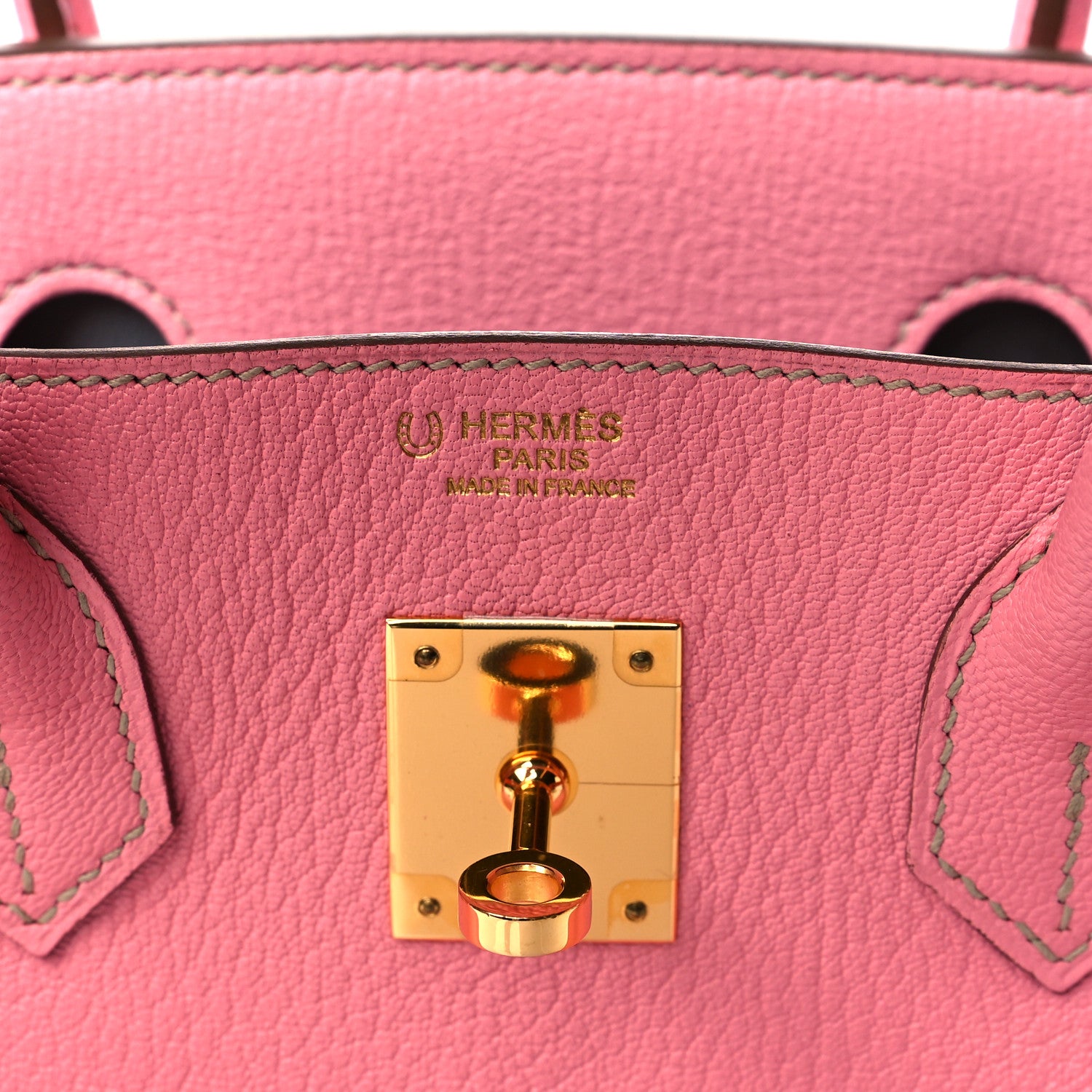 Hermes Chevre de Coromandel Horseshoe Birkin 30 Rose Confetti Gris Perle 6 of 11