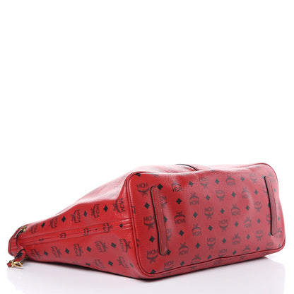 MCM Visetos Large Liz Reversible Shopper Tote Ruby Red 6 of 22