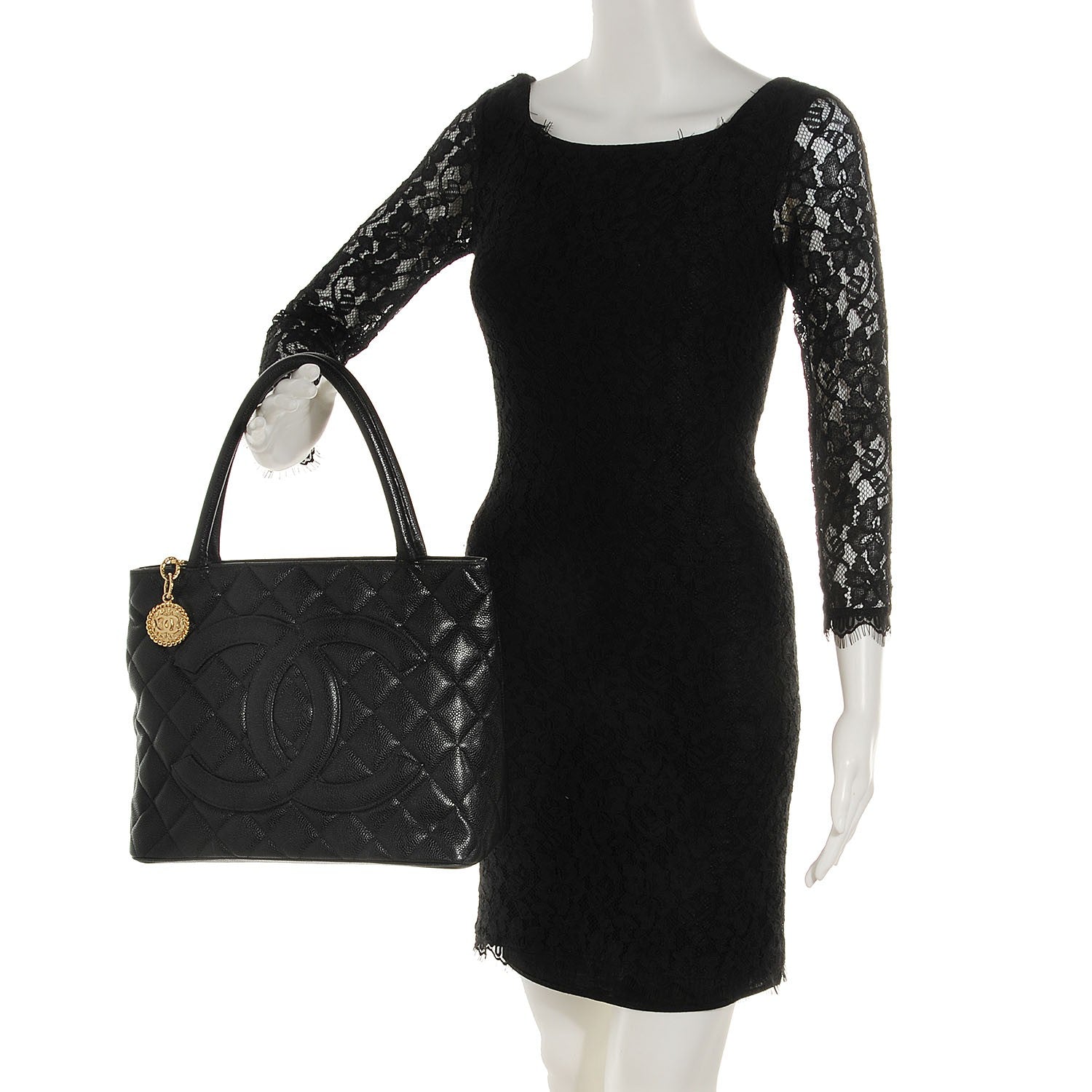 Chanel Caviar Medallion Tote Black 2 of 7