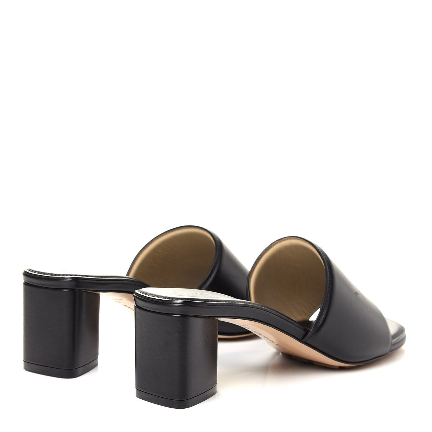 Calfskin Band Mule Sandals 39 Black