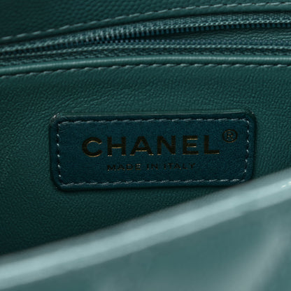 Chanel Caviar Quilted Small Coco Handle Flap Green 5 of 8