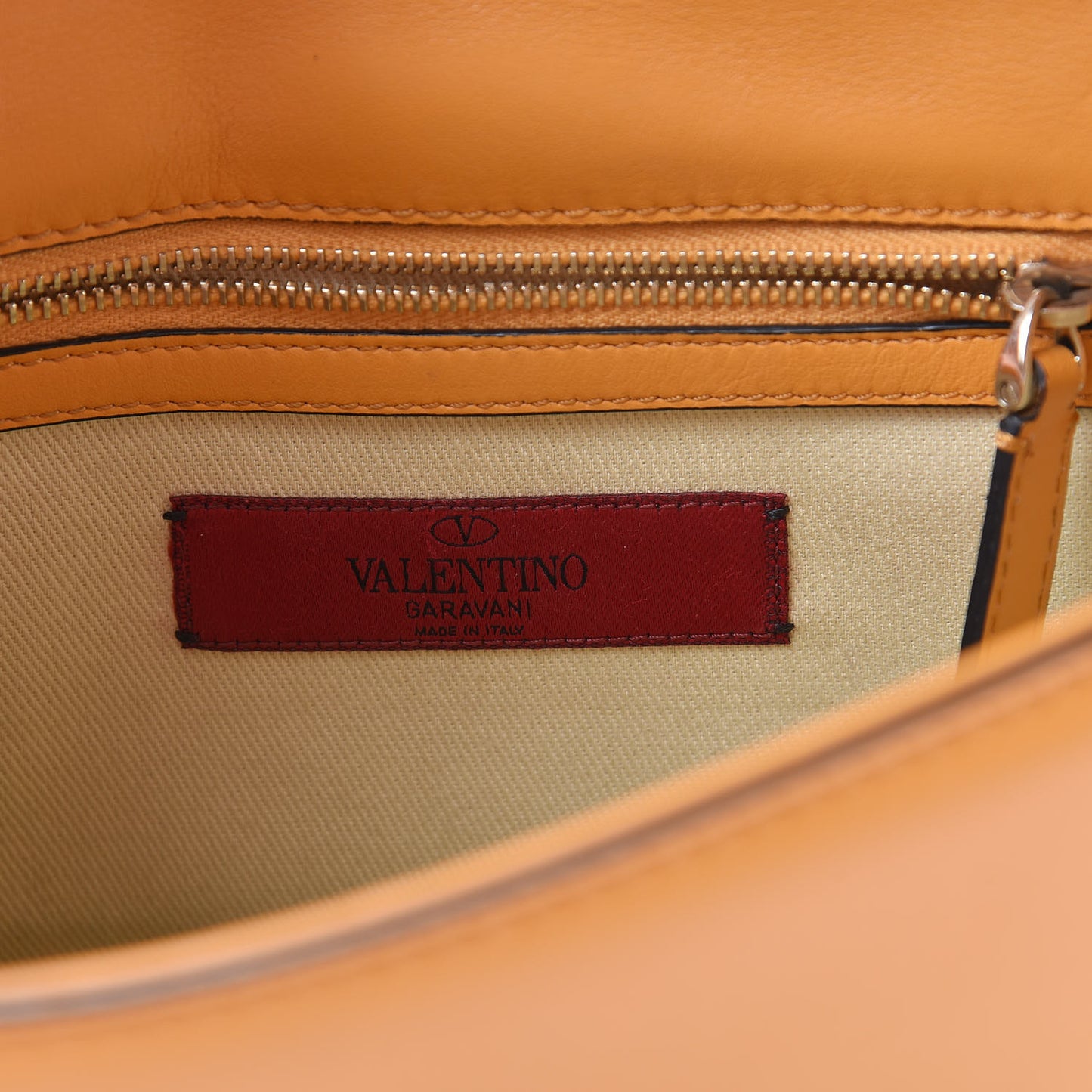 Vitello Small Glam Lock Rockstud Flap Mandarin Sorbet
