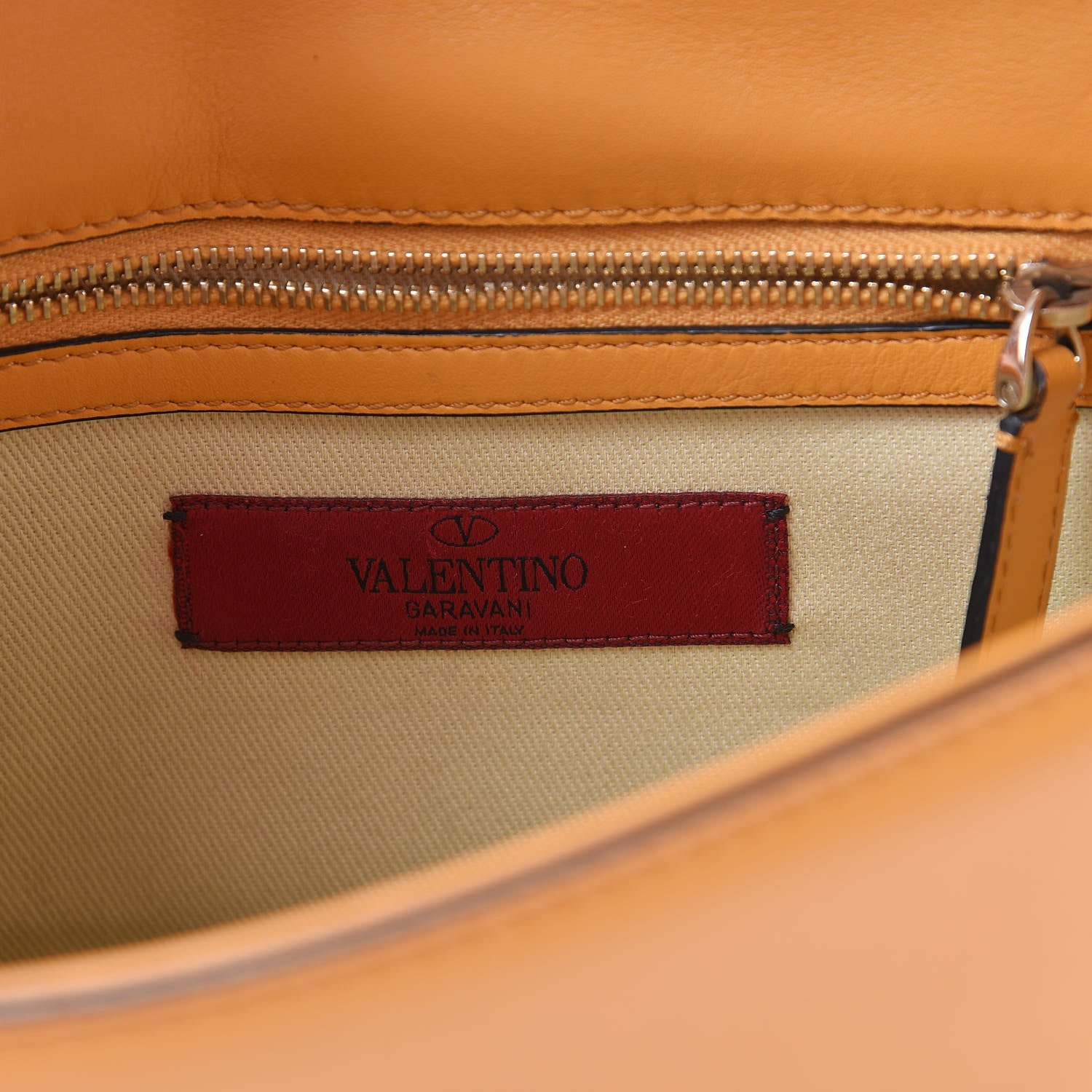 Valentino Garavani Vitello Small Glam Lock Rockstud Flap Mandarin Sorbet 6 of 10