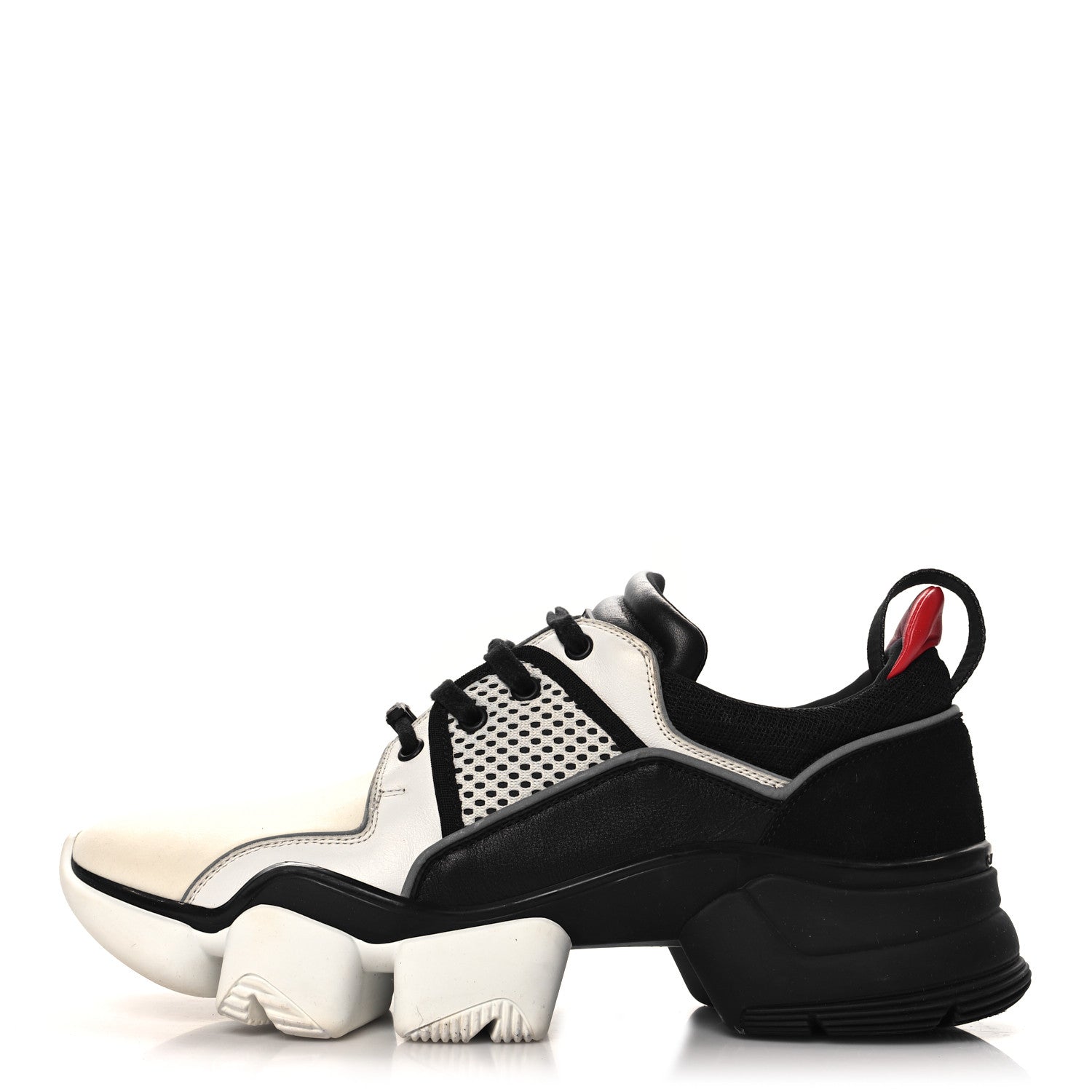 Givenchy Calfskin Neoprene Basket Basse Jaw Sneakers 44 Black White 1 of 9