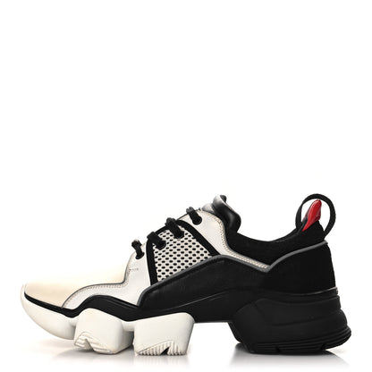 Givenchy Calfskin Neoprene Basket Basse Jaw Sneakers 44 Black White 1 of 9